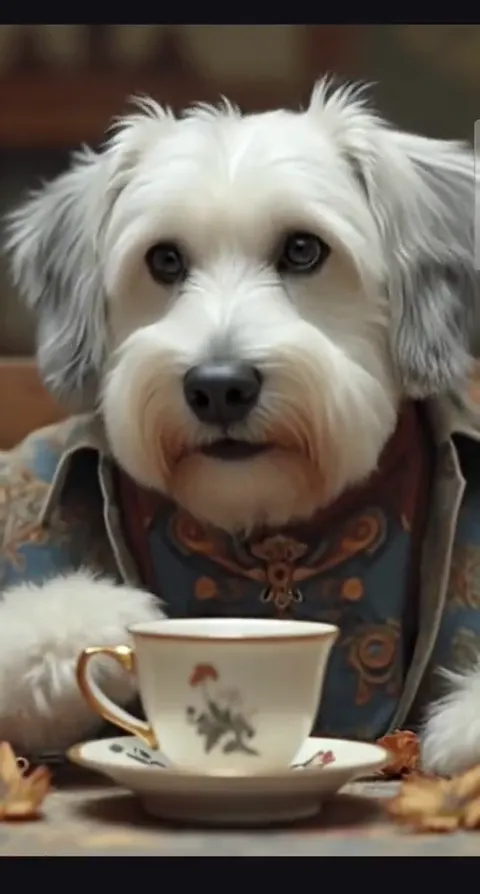 The wise-pup avatar speaking in the expression2-hello app on a Galaxy S25+
