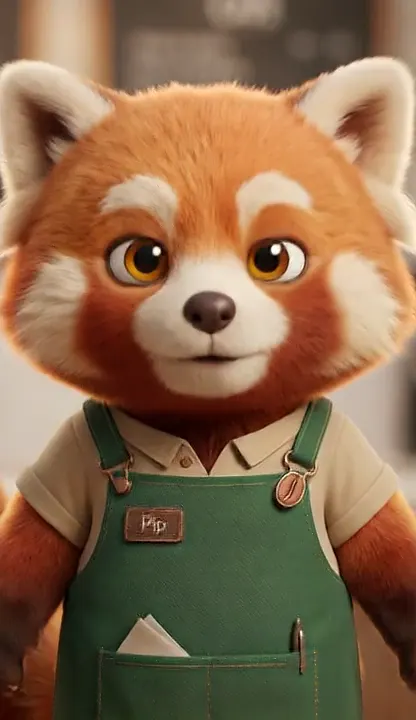 The pip-the-red-panda-barista avatar speaking a line, rendered by bithuman render on a Linux PC with no GPU