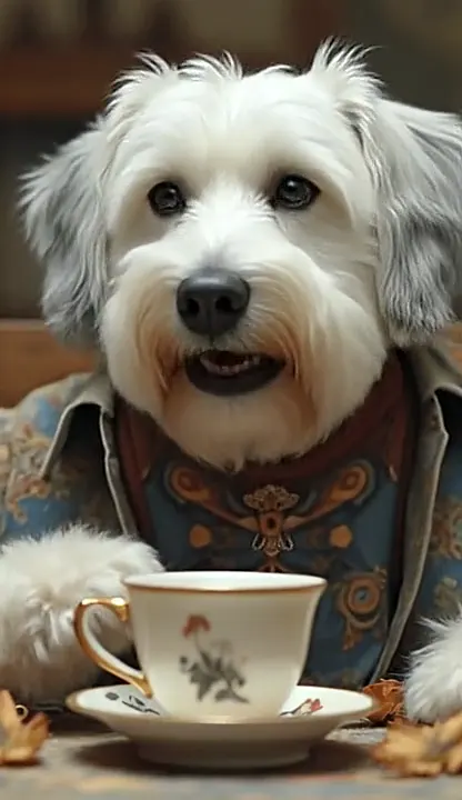 The wise-pup avatar speaking, rendered by the macos-expression2 example