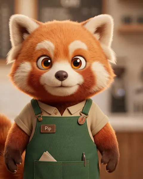 Pip the red panda barista, an Expression 2 avatar
